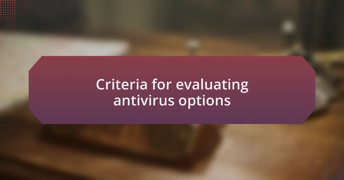 Criteria for evaluating antivirus options