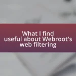 What I find useful about Webroot’s web filtering