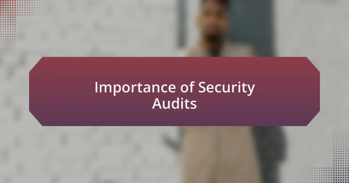 Importance of Security Audits