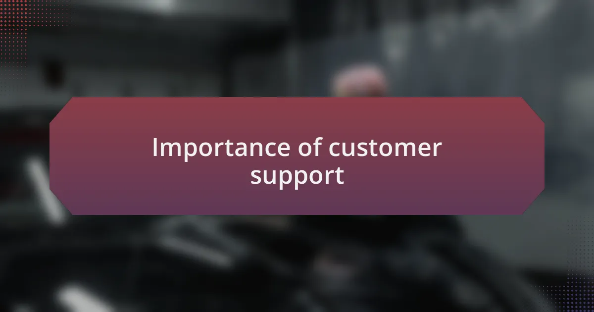 Importance of customer support