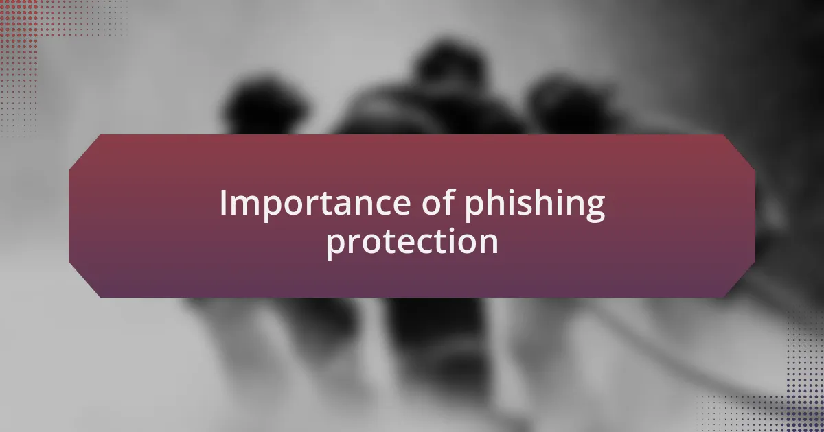 Importance of phishing protection