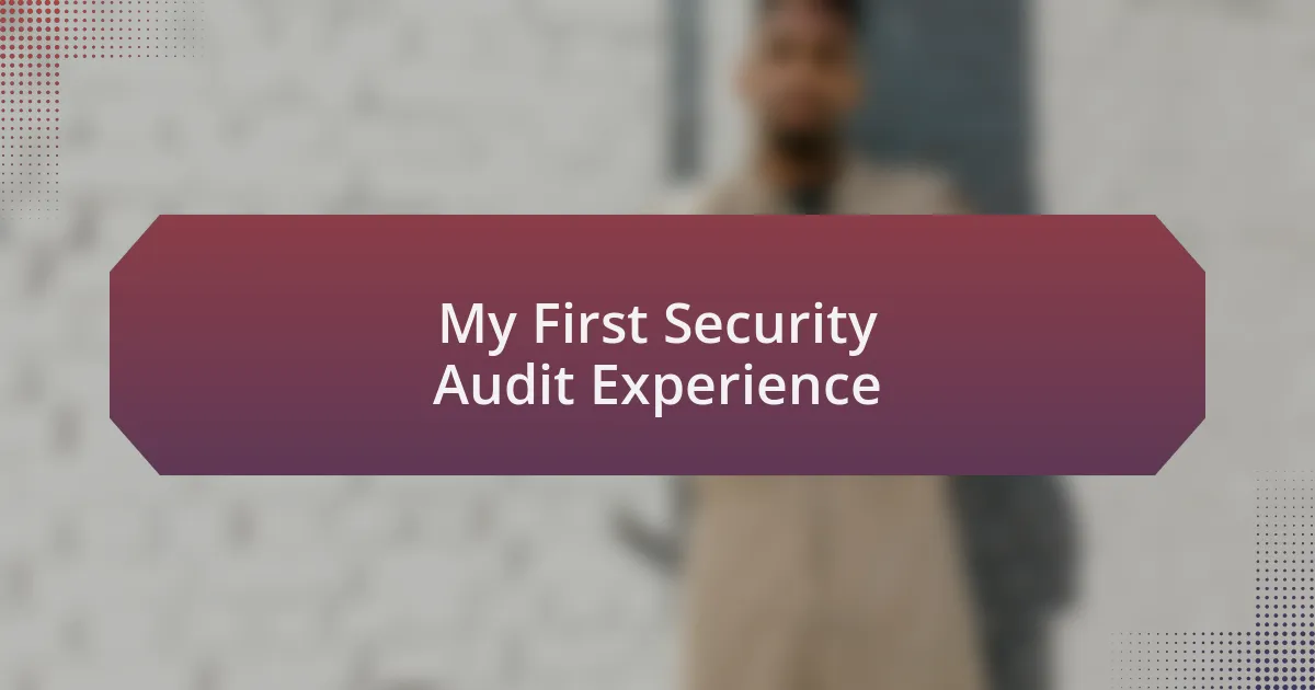 My First Security Audit Experience