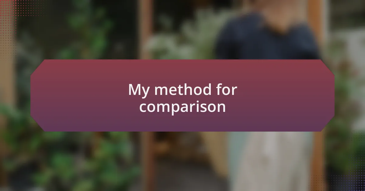 My method for comparison