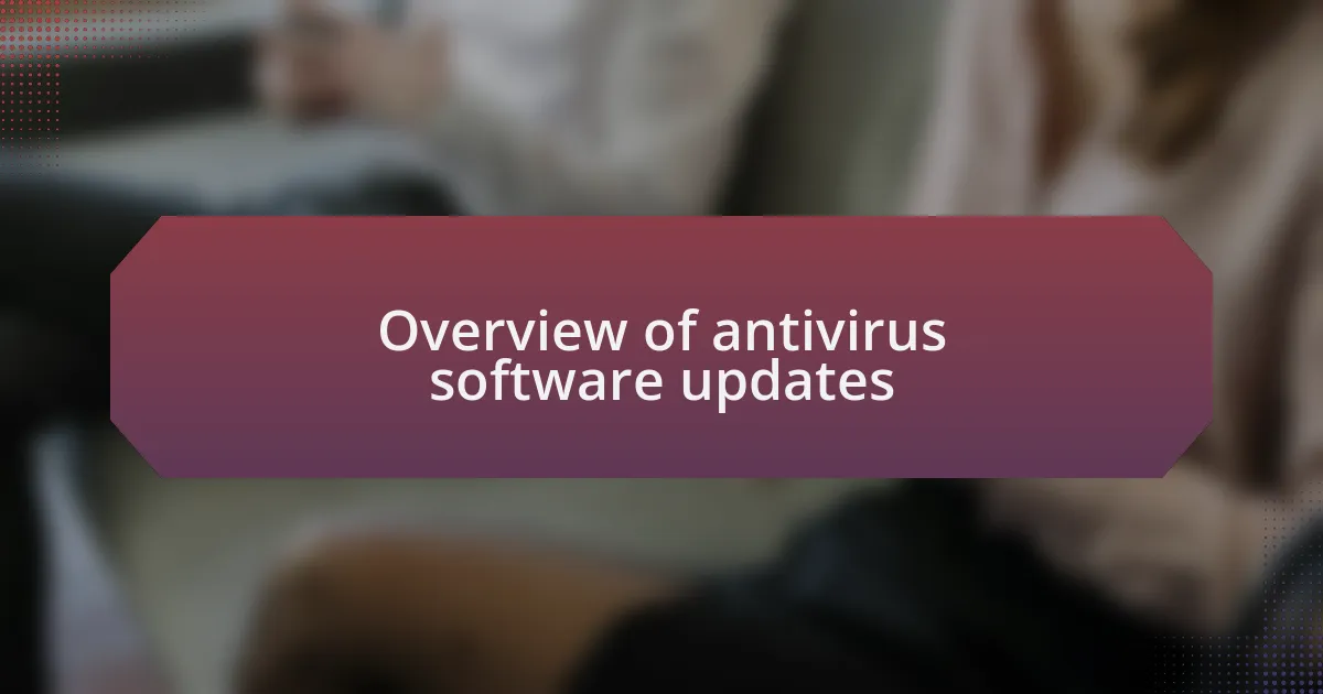 Overview of antivirus software updates