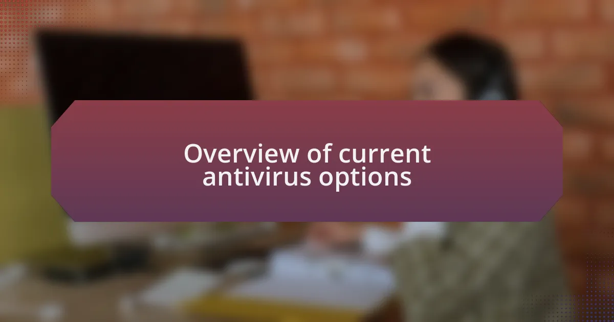 Overview of current antivirus options