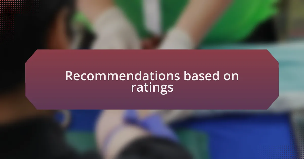 Recommendations based on ratings
