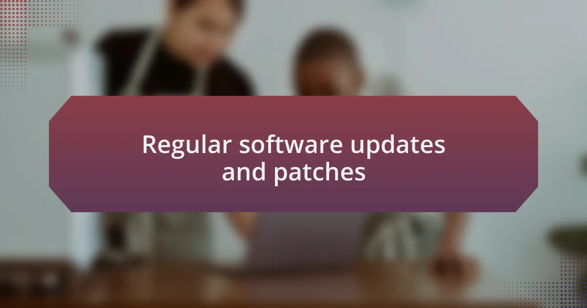 Regular software updates and patches