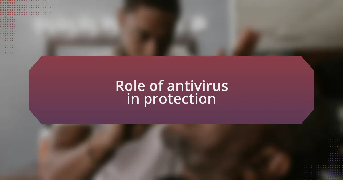 Role of antivirus in protection
