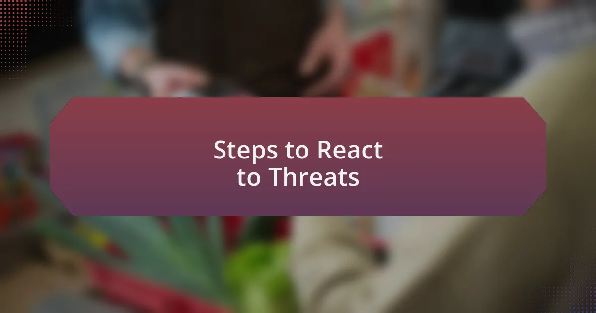 Steps to React to Threats