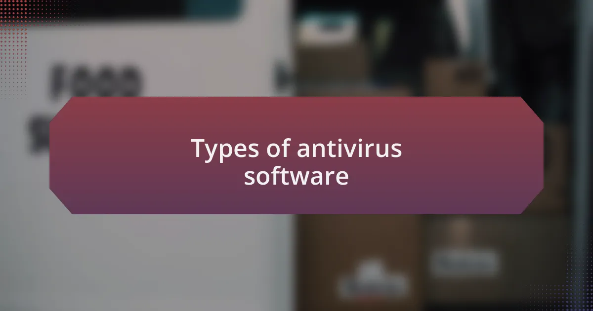 Types of antivirus software