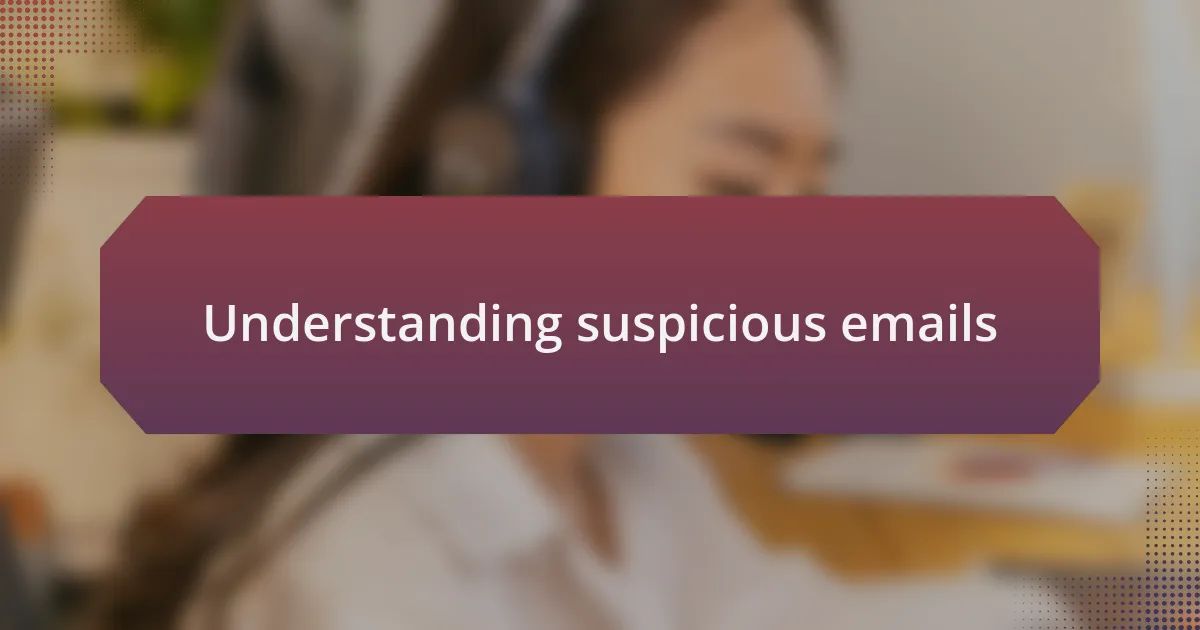 Understanding suspicious emails